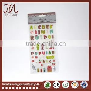 Customized Cartoon Alphabet Letter Crystal Plastic Sticker For Kid thumbnail-1