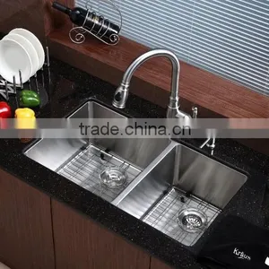 Undermount 60/40 Double Bowl 304 Stainless Steel Kitchen Sinks Wholesale thumbnail-6