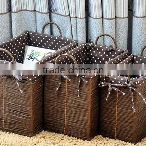 Cheap Handmade Baskets Corn Husk Basket Simple Convient Weaving Storage Basket thumbnail-1