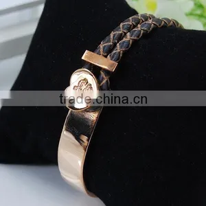 Stainless Steel Jewelry, Stainless Steel Leather Bracelet thumbnail-5