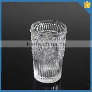 Pressed Sunflower Embossed Glass Tumbler Wine Glasses thumbnail-6