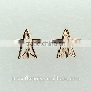 Decorative Earring Metal Silver Star Fashionable Design Ear Studs thumbnail-1