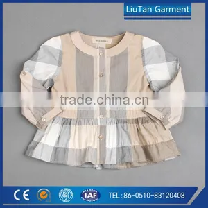 Yarn Dye Cotton Plaid Shirt Kids Clothes Baby Children thumbnail-3