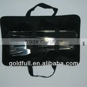 3pcs Stainless Steel BBQ Tools Set With Nylon Bag thumbnail-1