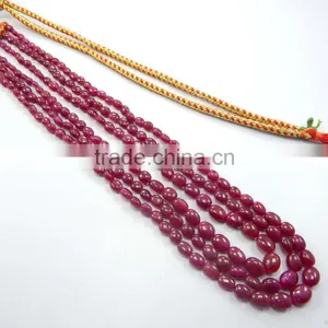 Dyed Ruby Oval Beads Loose Beads Calibrated Necklace thumbnail-6