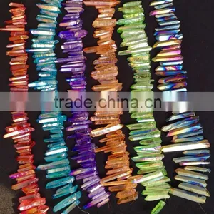 Newest Handmade Colourful Aura Quartz Crystal Necklace for Healing thumbnail-4