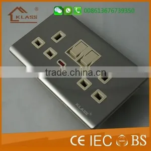 Metal Panel13A British Wall Switch and Socket thumbnail-1