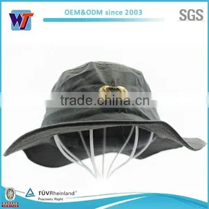 Grey Custom Logo Fahsion Wide Brim Bucket Hat thumbnail-1