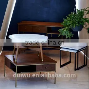 Foshan Shunde Factory Home Metal Furniture Small Marble Beside Table thumbnail-6