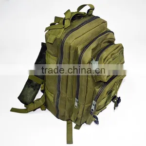 Army Green Polyester Multi-compartment Hiking Backpack thumbnail-3