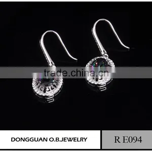Crystal 925 Sterling Silver Zircon Earring Jewelry With Rhinestone thumbnail-4