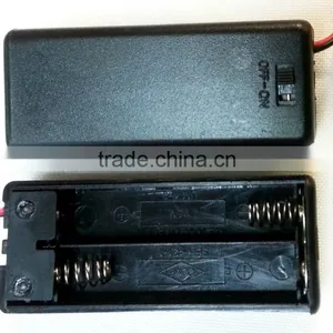 1Pc Battery Holder Box Case With ON/OFF Switch and Cover for 2AAA Batteries thumbnail-1