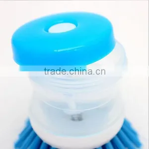 Kitchen Wash Tool Pot Dish Brush With Washing Up Liquid Soap Dispenser / Plastic Brush Pot Wash Dish Brush thumbnail-3
