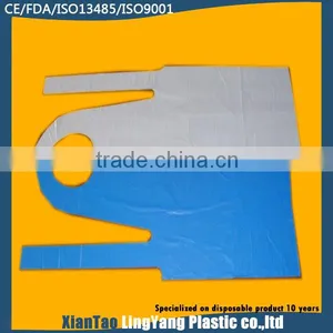 28" x 46" White Plastic Disposable Apron, Pack of 100 thumbnail-2