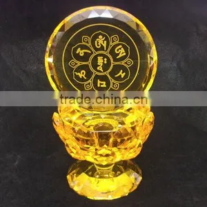 K9 Beautiful Hot Sale Yellow Crystal Flower thumbnail-1