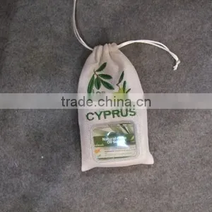 Linen Pouch Soap Bag/tourist Souvenir With Olive Embroidery With Drawstring thumbnail-3