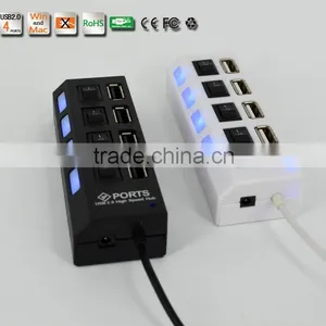 Super Speed Usb Por Hub, 5Gbps 4 Port Usb 3.0 Hub With Individual Switches and LED Indicators thumbnail-3