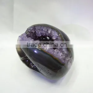 Natural Amethyst Crystal Quartz Points Carving Skull, Purple Crystal Quartz Skull for Sale thumbnail-4