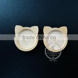 18mm Setting Size Natual Log Wood Cat Round Bezel Pendant Setting DIY Findings Supplies 1411133 thumbnail-1