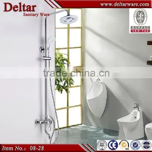 Brass Finish Cross Handle Bath Tub Faucet, Hot And Cold Water Copper Faucet Shower Mixer, Shower Mixer thumbnail-1