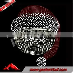 Lastest Design Hotfix Xmas Smiley Face Emoji Crystal Motif Rhinestone Transfer thumbnail-2