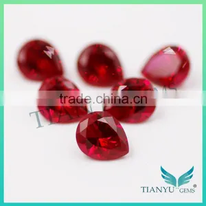 Synthetic Corundum 5# Color Red Pear Cut for Rings Pendant Jewelry thumbnail-5