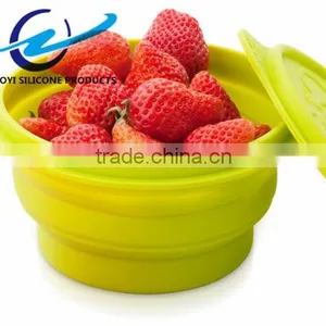 Eco-friendly Food Grade Silicone Collapsible Bowl With Lid thumbnail-1