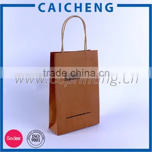 Recycled Kraft Brown Paper Bag With Custom Logo Print thumbnail-1
