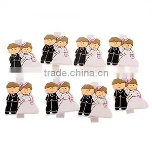 8PCS Wooden Clips Pegs Photo Post Card Memo Note Clothes Pins thumbnail-1