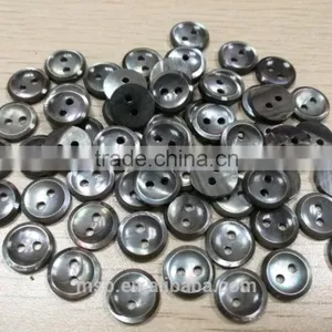 High Quality 2 Holes Black Trocas Shell Buttons for T-shirt thumbnail-1