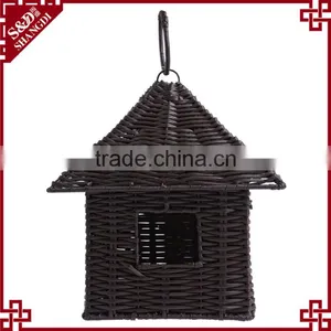 New Resin Wicker Woven Mini Hanging Style Cheap Wholesale Bird Houses thumbnail-1