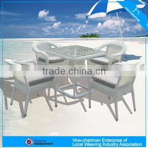 A - High-end Outdoor White Round Wicker Coffee Table Set 715+1016 thumbnail-1