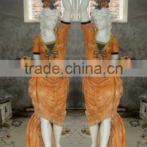 Hand Carved Europe Style Lamp Lady Figure Statue (white / Black / Yellow / Red) thumbnail-4