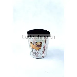 Cute Dog Print Waste Bin Faux Leather Trash Can For Home/Office/Hotel thumbnail-3