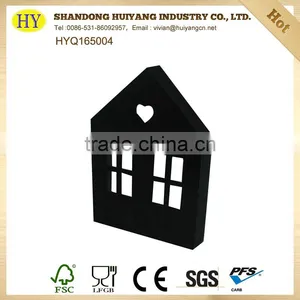 Shabby Chic House Shape Christmas Wooden Decoration on Sale thumbnail-2