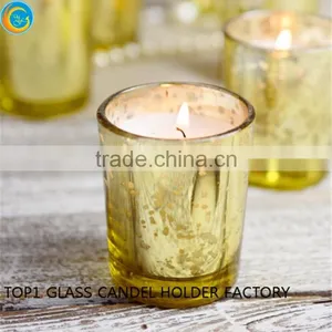 Red Glass Votive Holders Small Rose Gold Votive thumbnail-4