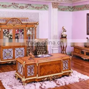 Luxury Office Furniture,Antique Hand Carved Office Desk Furniture,Office Desk Set,Office Desk,Chair,File Cabinet (BF08-0262) thumbnail-1