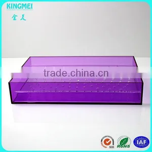 Chinese Manufacture Custom Made Purple Cube Plastic Acrylic Tea Serving Tray thumbnail-1