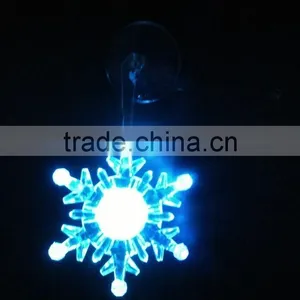 Acrylic LED RBG Flashing Snowflake With Sucker Suction Cup Ornament thumbnail-4