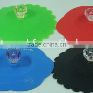 2014 Brand New Colorful FDA LFGB Silicone Tea Cup Cover thumbnail-1