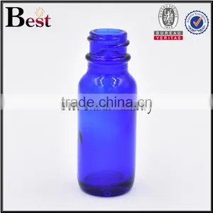 0.5oz Blue Boston Round Bottle Boston Round Glass Bottle With Child Proof Dropper Cap thumbnail-3