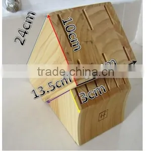 13- Slots Solid Pine Wood Knife Block, Stand, Holder thumbnail-1