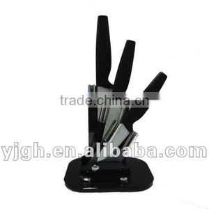 3 Pieces Ceramic Kitchen Knife Set With Arylic Block thumbnail-1