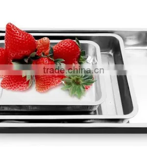 Rectangular Metal Stainless Steel Food Tray / Dinner Tray for Sale thumbnail-1