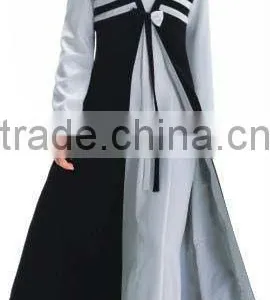 2015 Latest Black &white Stripe Dubai Abaya Wholesale thumbnail-1