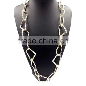 Fashion Big Brand ZA Irregular Alloy Circle Long Chain Sweater Necklace thumbnail-1