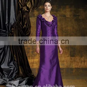 Satin Sweetheart Designer Evening Gowns With Sleeves thumbnail-1