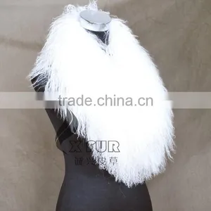 CX-A-52D Garment Accessories Big Size Custom Mongolian Lamb Fur Collar thumbnail-6