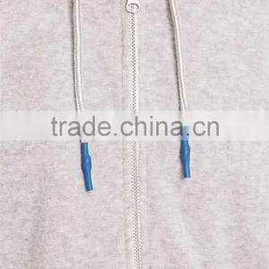 Thin Hoodie With String Blank Pullover Grey Wholesale Plain Zip Hoodies thumbnail-3