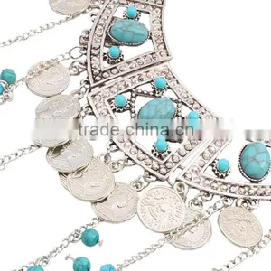 Zm34112a Fashion Women Resin Layered Long Tassel Necklace Jewelry thumbnail-4